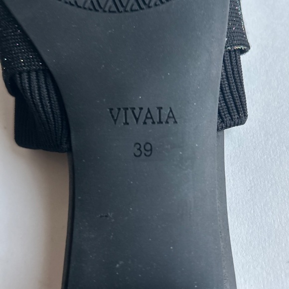 New Vivaia Black Textile Bow Point Toe Rubber Outsole Mules size EUR 39, US 8.5 - Picture 12 of 14